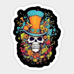 Skull-ting the town with some colorful graffiti Sticker